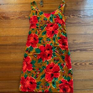 Vintage Lord & Taylor Roses Velvet Mini Dress